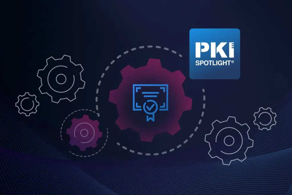 blue and purple gears graphic for PKI Spotlight